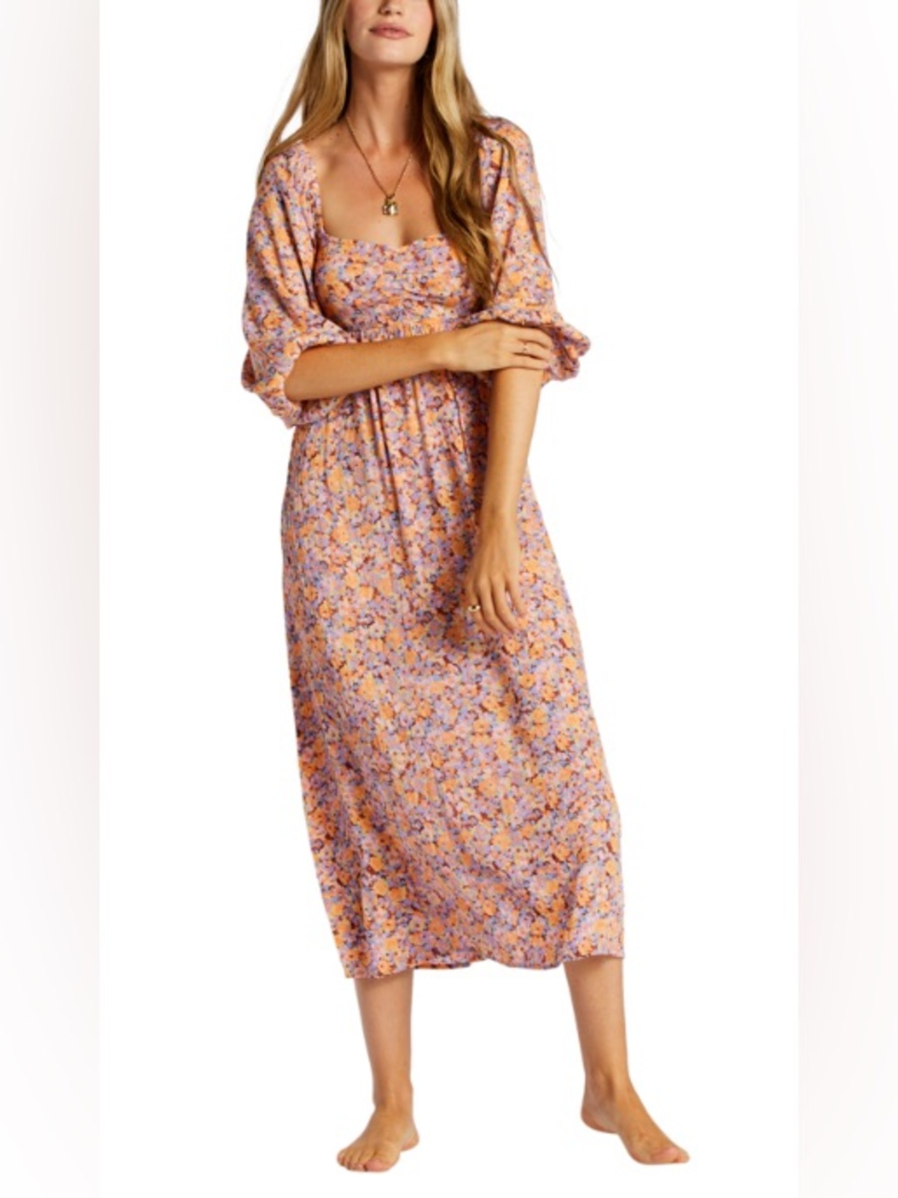 Billabong Women's Swept Away Printed Midi Dress L